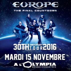 Europe en concert à l’Olympia le 15 novembre 2016 7