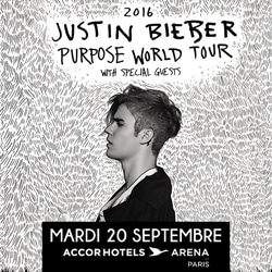 Justin Bieber en concert le 20 septembre 2016 à Paris 13