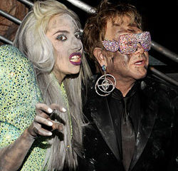 Lady Gaga Elton John Grammy 2010 23