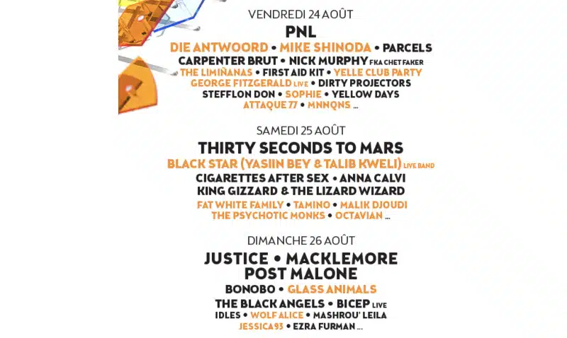 Découvrez le programme du festival Rock en Seine