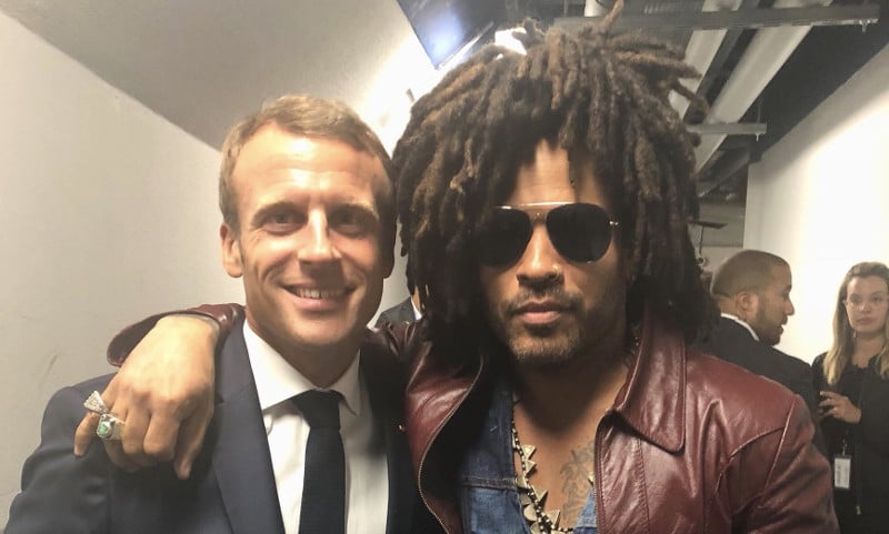 Lenny Kravitz et Emmanuel Macron se sont rencontrés pour une photo improbable