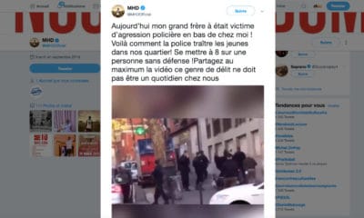 Le rappeur MHD a diffusé sur Twitter les images de "l'agression policière" dont a été victime son frère mardi soir