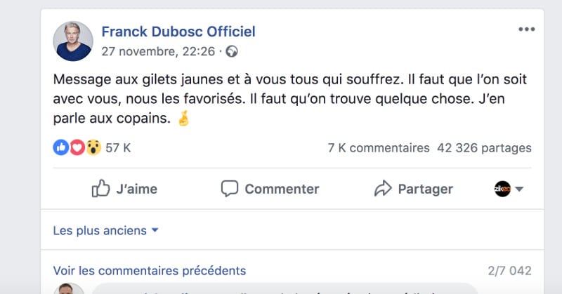 Franck Dubosc sur les Gilets Jaunes : « Il faut que l’on soit avec vous, nous les favorisés » 7