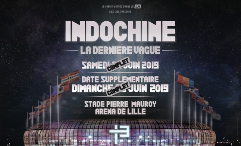 Indochine annonce une date supplémentaire au Stade Pierre Mauroy