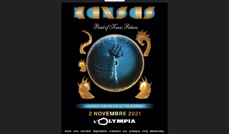 Kansas en concert à L’Olympia le 2 novembre 2021