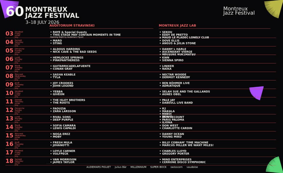 Programme Montreux Jazz Festival 2026 4