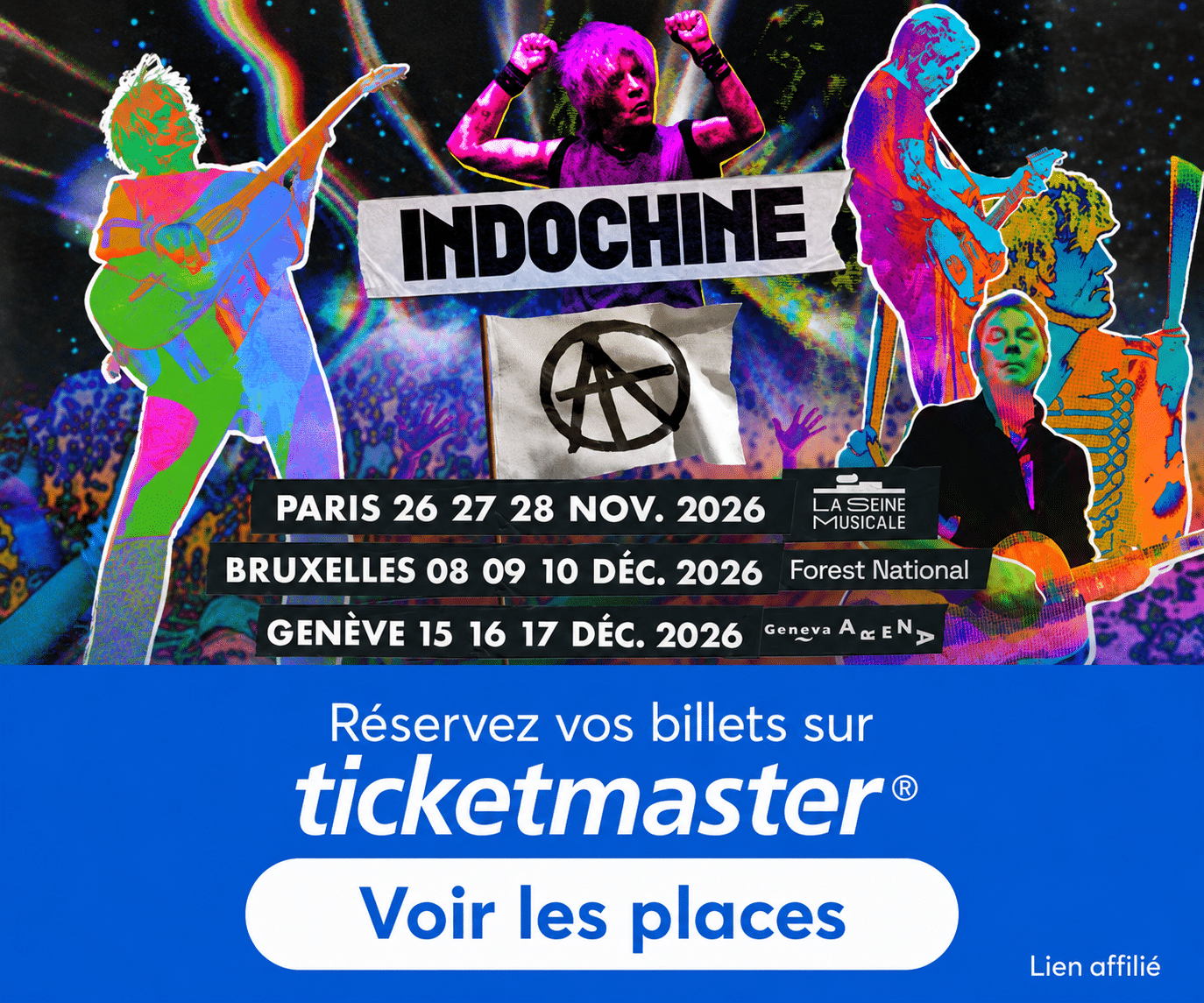 Indochine en concert - Réserver vos billets sur Ticketmaster