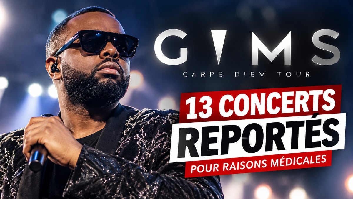 Gims reporte 13 concerts de sa tournée pour raisons médicales, avec de nouvelles dates en 2027 et 2028